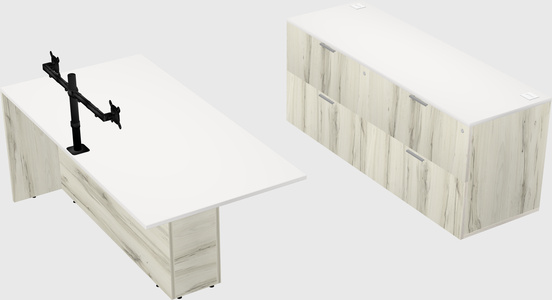 Executive parallel desk with credenza