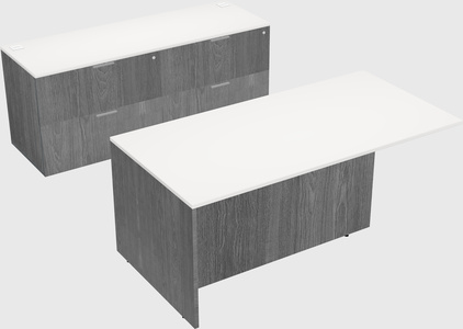 Executive parallel desk with credenza