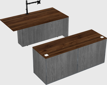 Executive parallel desk with credenza