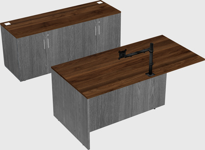 Executive parallel desk with credenza