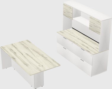Executive parallel desk with credenza