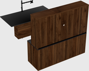 Executive parallel desk with credenza