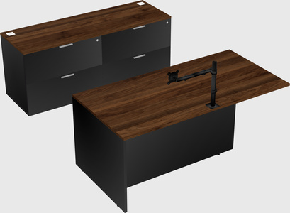 Executive parallel desk with credenza