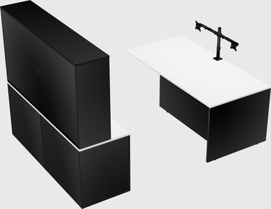 Executive parallel desk with credenza