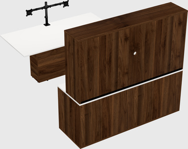 Executive parallel desk with credenza