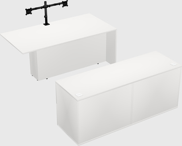 Executive parallel desk with credenza