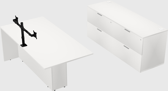 Executive parallel desk with credenza