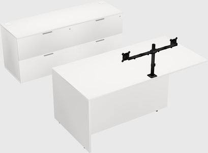 Executive parallel desk with credenza