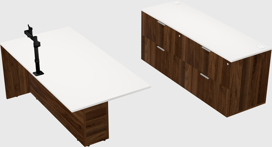 Executive parallel desk with credenza