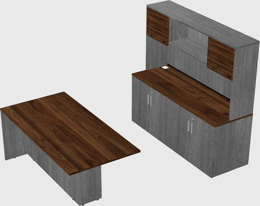 Executive parallel desk with credenza