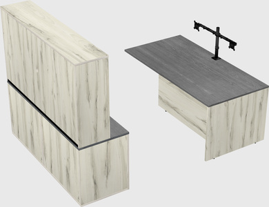 Executive parallel desk with credenza