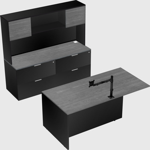 Executive parallel desk with credenza