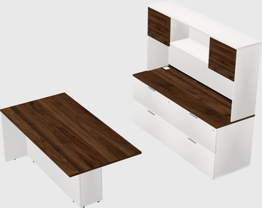Executive parallel desk with credenza
