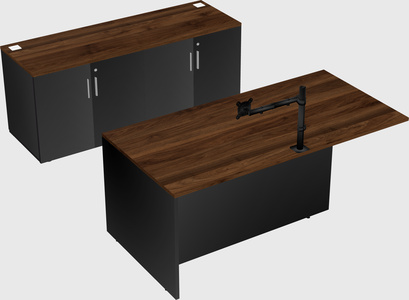 Executive parallel desk with credenza