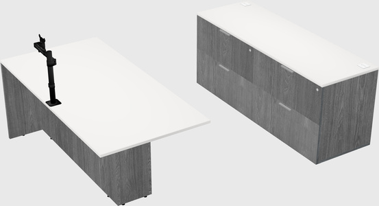 Executive parallel desk with credenza