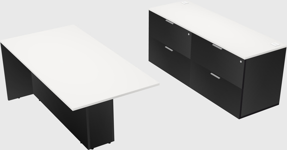 Executive parallel desk with credenza