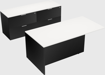Executive parallel desk with credenza