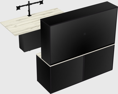 Executive parallel desk with credenza