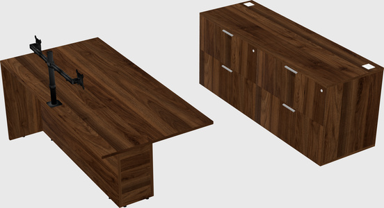 Executive parallel desk with credenza
