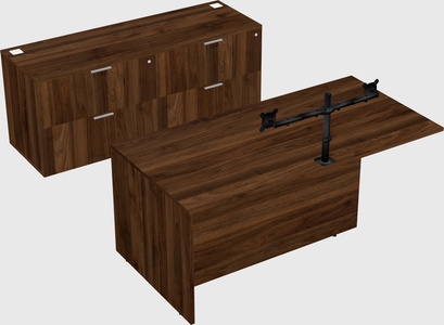Executive parallel desk with credenza