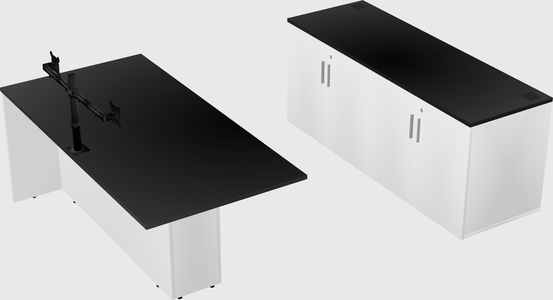 Executive parallel desk with credenza