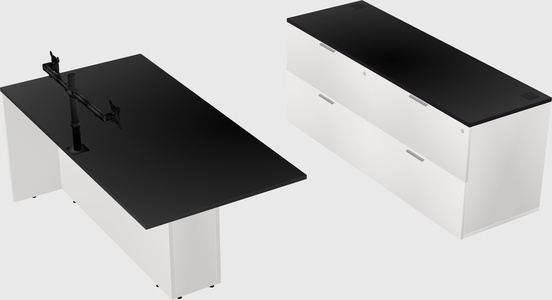 Executive parallel desk with credenza