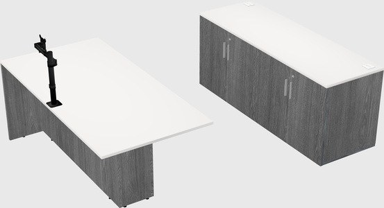 Executive parallel desk with credenza