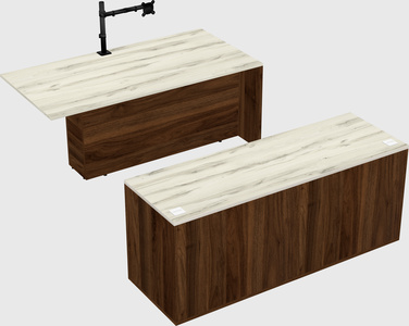 Executive parallel desk with credenza