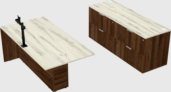 Executive parallel desk with credenza