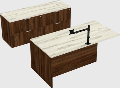 Executive parallel desk with credenza
