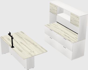 Executive parallel desk with credenza