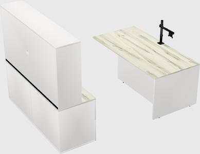 Executive parallel desk with credenza