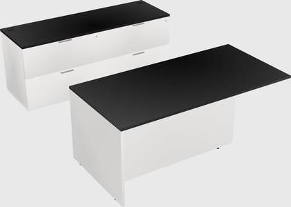 Executive parallel desk with credenza