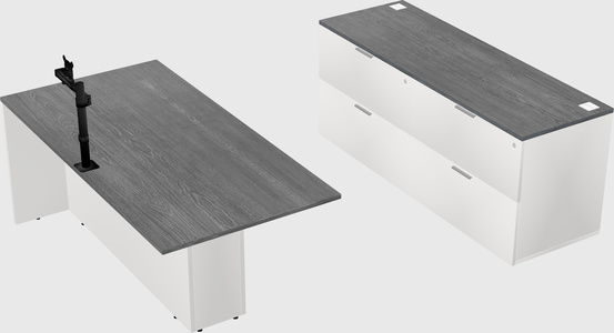 Executive parallel desk with credenza
