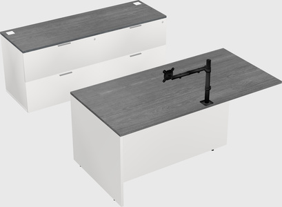 Executive parallel desk with credenza