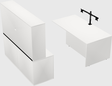 Executive parallel desk with credenza