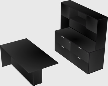 Executive parallel desk with credenza