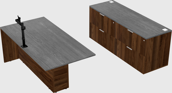 Executive parallel desk with credenza