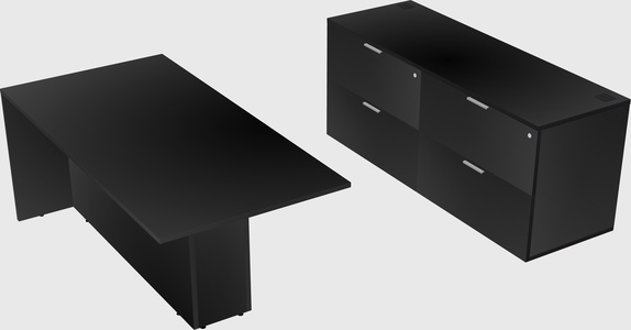 Executive parallel desk with credenza