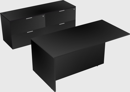 Executive parallel desk with credenza