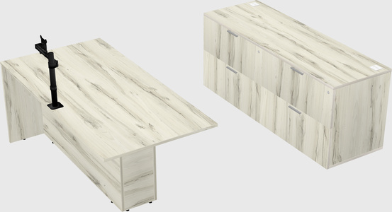 Executive parallel desk with credenza