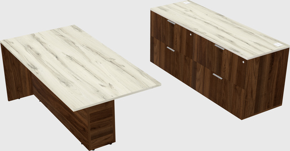 Executive parallel desk with credenza