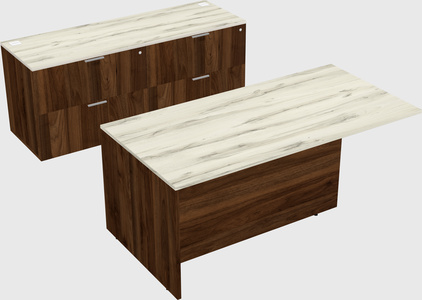 Executive parallel desk with credenza