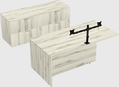 Executive parallel desk with credenza