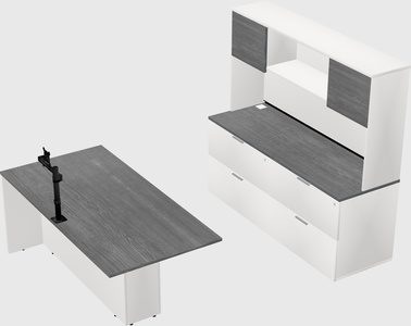 Executive parallel desk with credenza