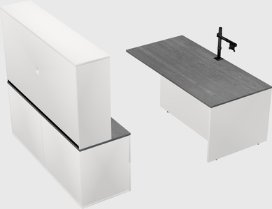 Executive parallel desk with credenza