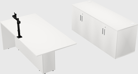 Executive parallel desk with credenza