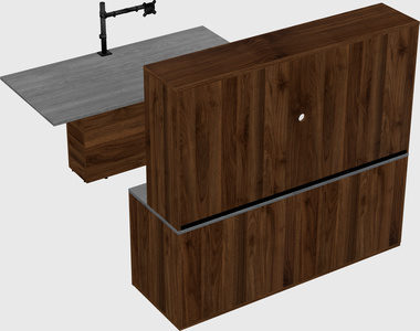 Executive parallel desk with credenza