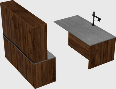 Executive parallel desk with credenza