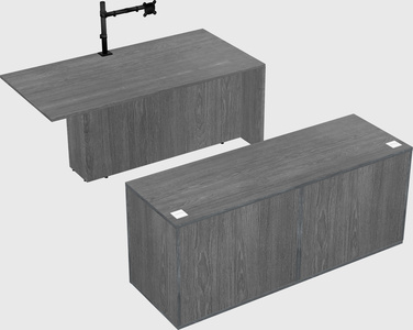 Executive parallel desk with credenza